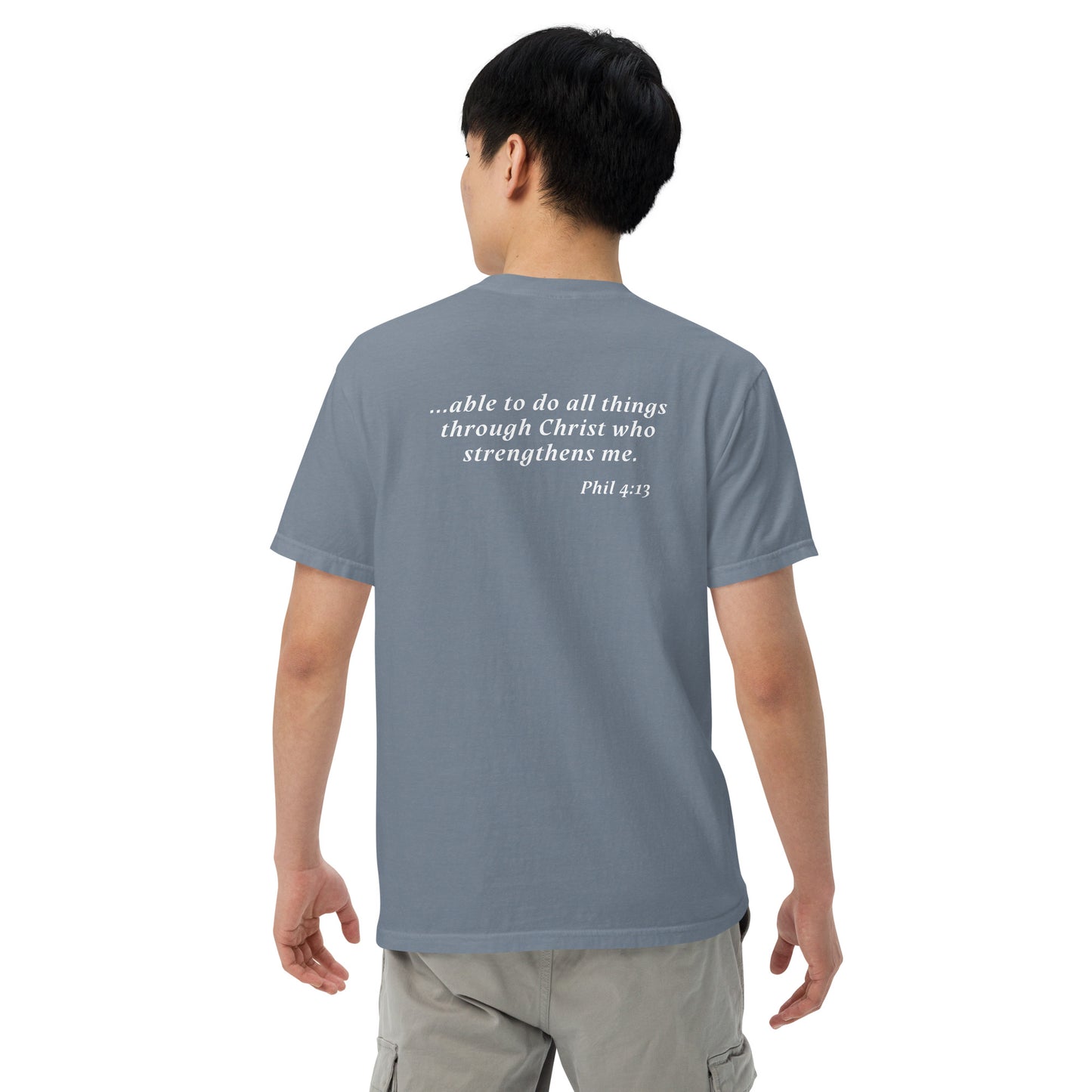 able to do all things - Men’s garment-dyed heavyweight t-shirt