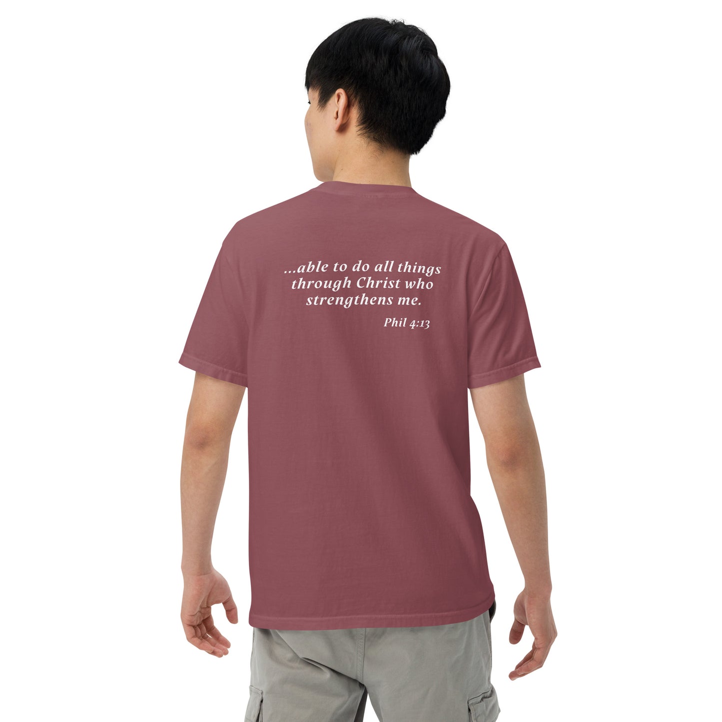 able to do all things - Men’s garment-dyed heavyweight t-shirt