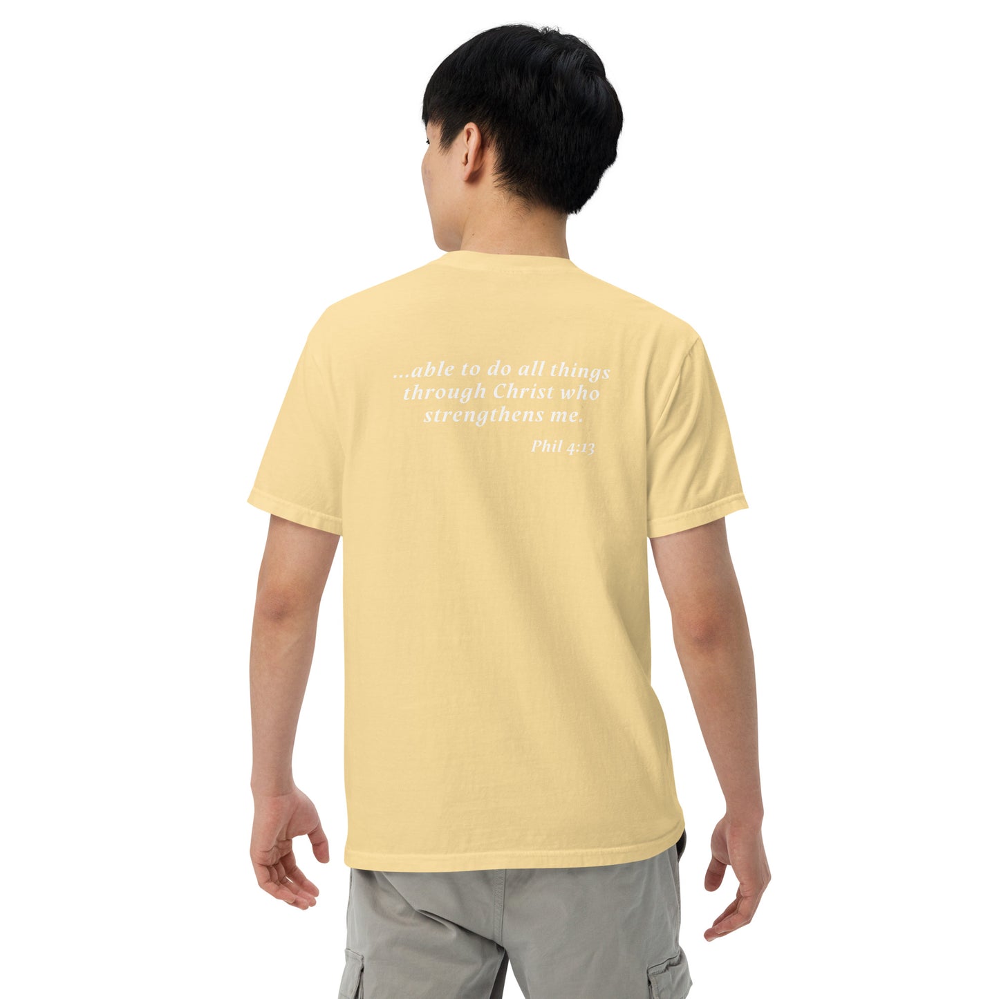 able to do all things - Men’s garment-dyed heavyweight t-shirt