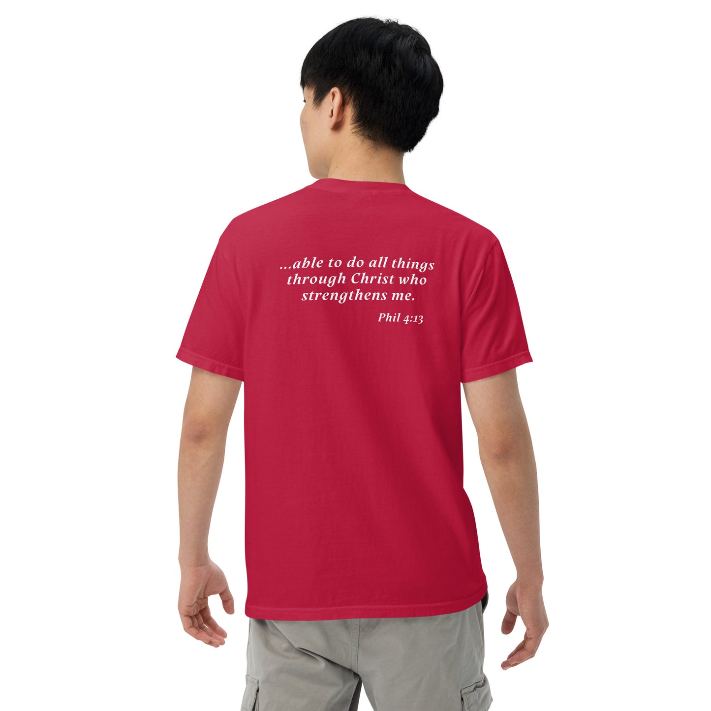 able to do all things - Men’s garment-dyed heavyweight t-shirt