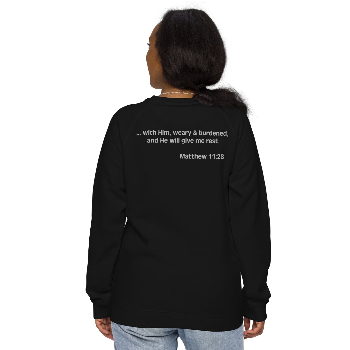 With Him Unisex organic raglan sweatshirt