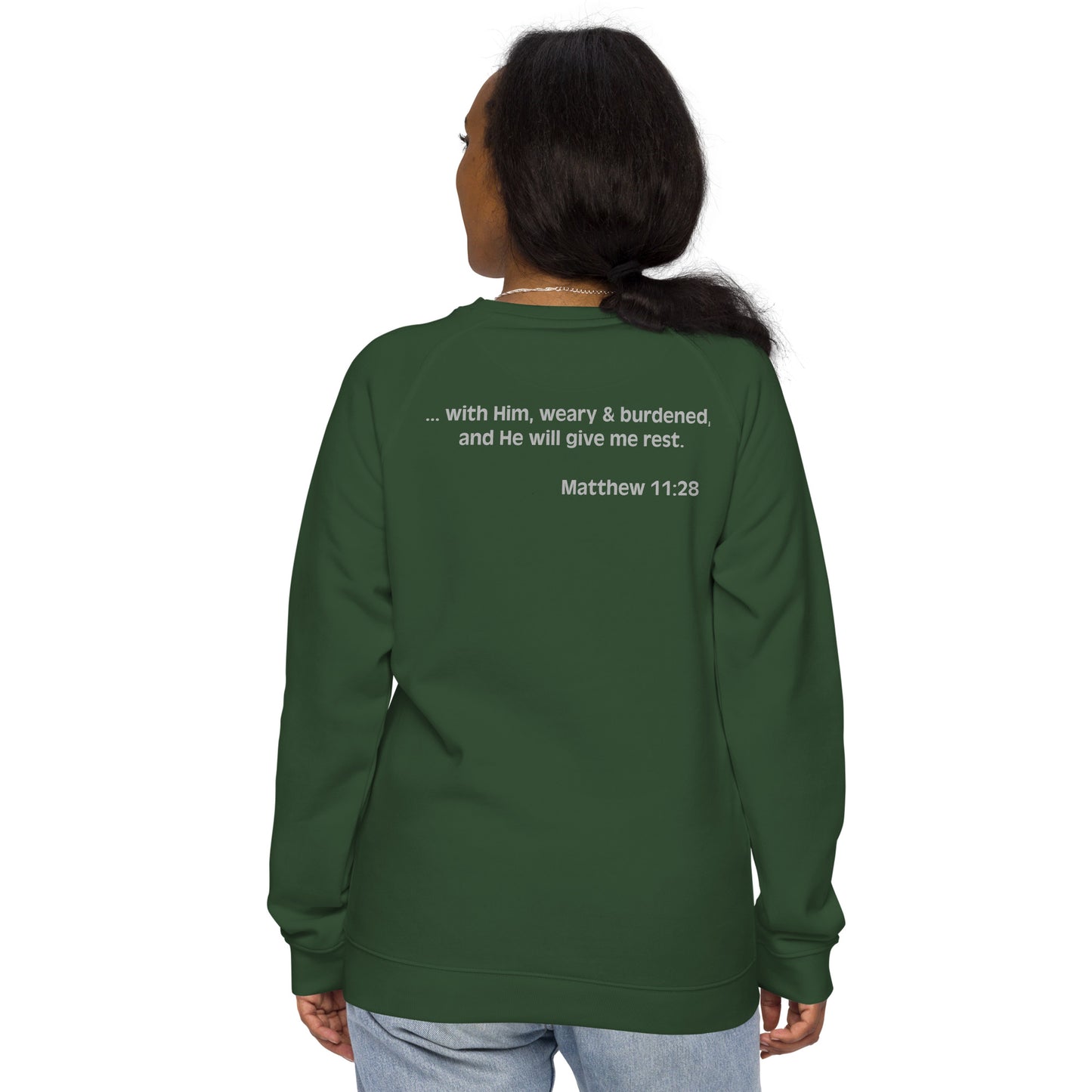 With Him Unisex organic raglan sweatshirt