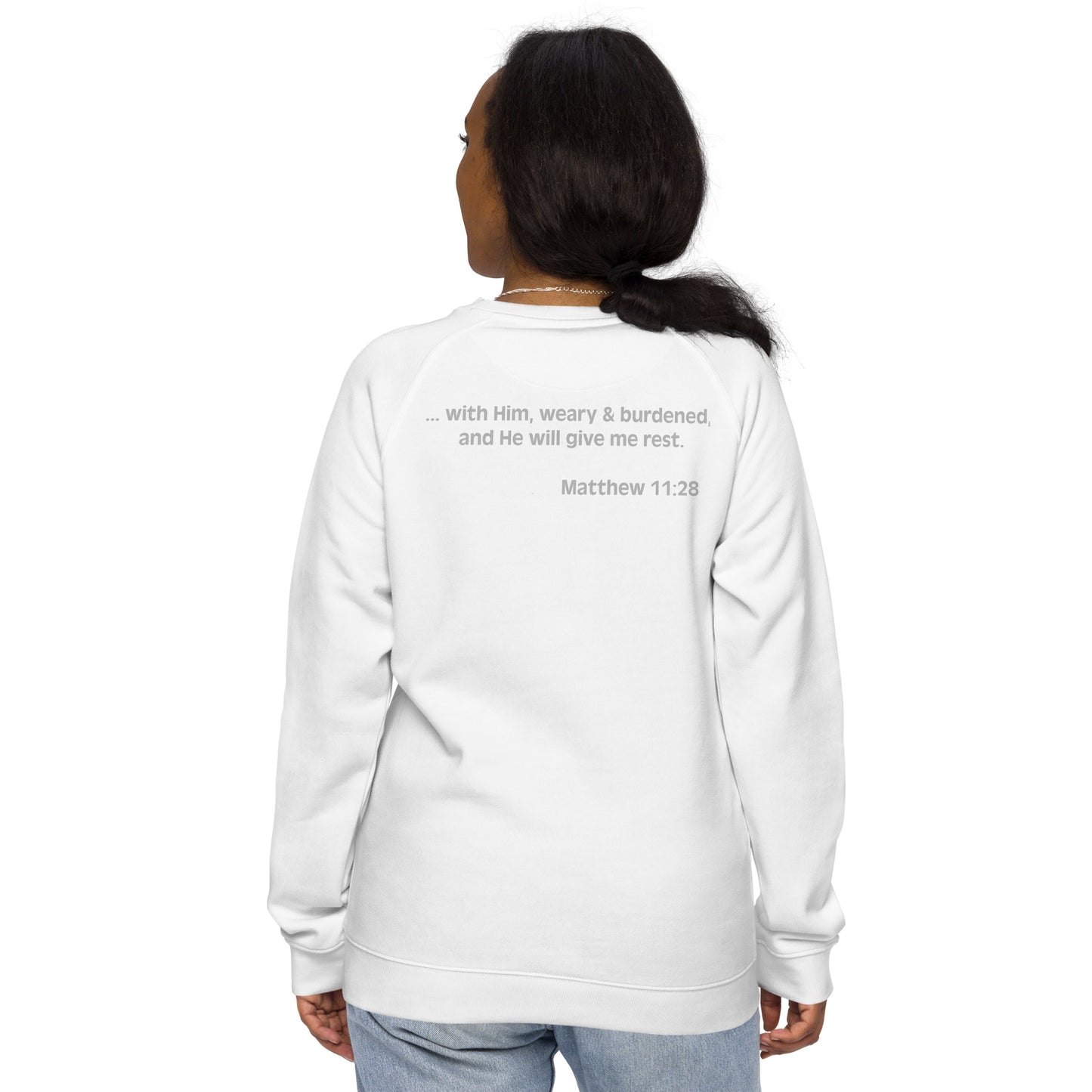 With Him Unisex organic raglan sweatshirt